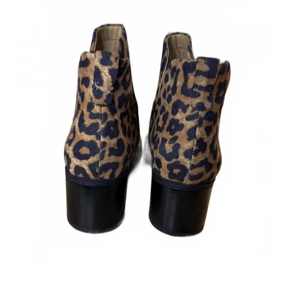 Franco Sarto Ankle Booties 8.5 MSP $139 Notched Leopard Cowgirl Western Casual - Picture 4 of 5